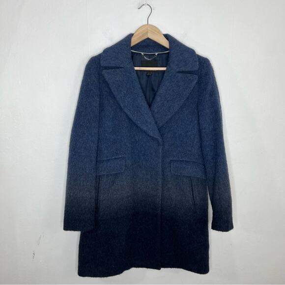 Banana Republic Double Breasted Wool Blue Ombre Coat Size Small - Picture 5 of 16